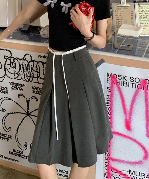 HALEY PESCA スカート HALEY PESCA/ダブルウエスト プリーツミディアム