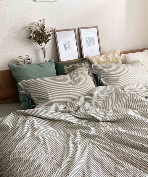 Casselini ストライプ掛け布団カバー Casselini ベッド 寝具 HOME(キャセリーニ ホーム)ストライプ