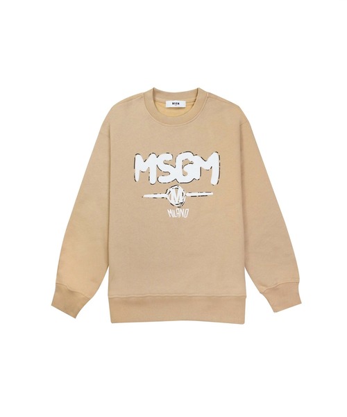 MSGM KIDS トレーナー フロッキーロゴ スウェットシャツ キッズ