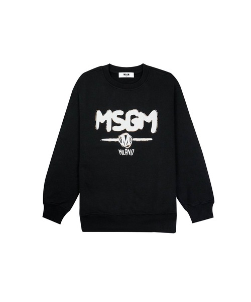 MSGM KIDS トレーナー フロッキーロゴ スウェットシャツ キッズ