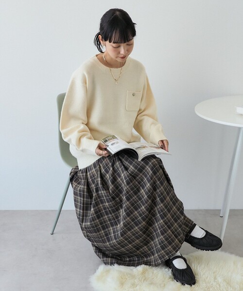 FREAK'S STORE ニット セーター ハートボタン ポケットニット