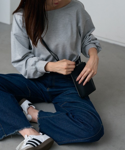 ドゥーズィエム購入 アメリカーナ バック Long ボートネック プルオーバー TRIANGLE PALETTE tシャツ ボートネック ポンチ長袖プルオーバー