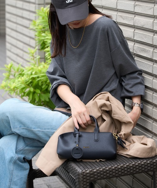 TRIANGLE PALETTE tシャツ ボートネック ポンチ長袖プルオーバー