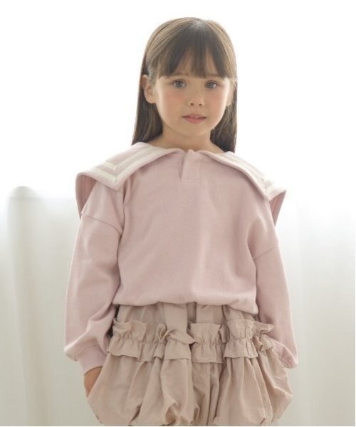 トレーナー 「毛玉バイバイ裏毛」セーラーカラースウェット キッズ