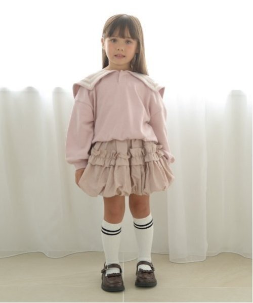 トレーナー 「毛玉バイバイ裏毛」セーラーカラースウェット キッズ