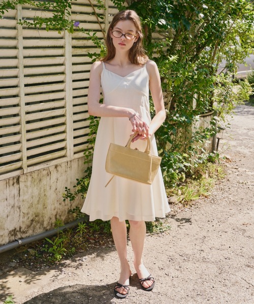2025 お歳暮【公式】 - 人気ブランド GIUNON ワンピース chiffon switching midi dress / シフォン ワンピース