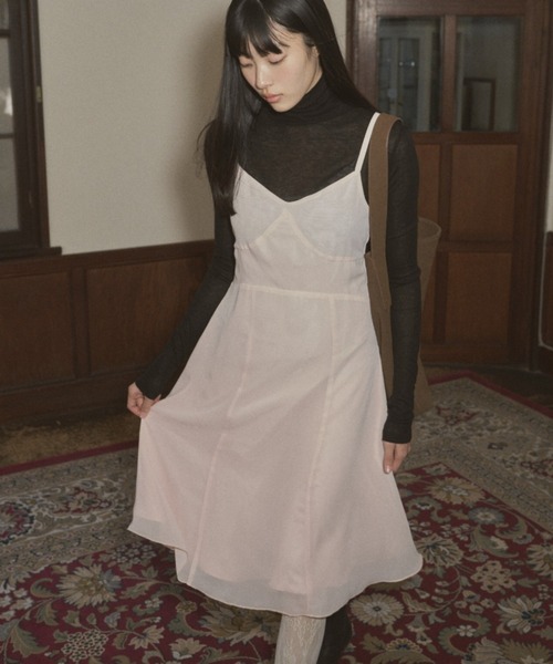 GIUNON シフォンスイッチングミディドレス GIUNON ワンピース chiffon switching midi dress / シフォン