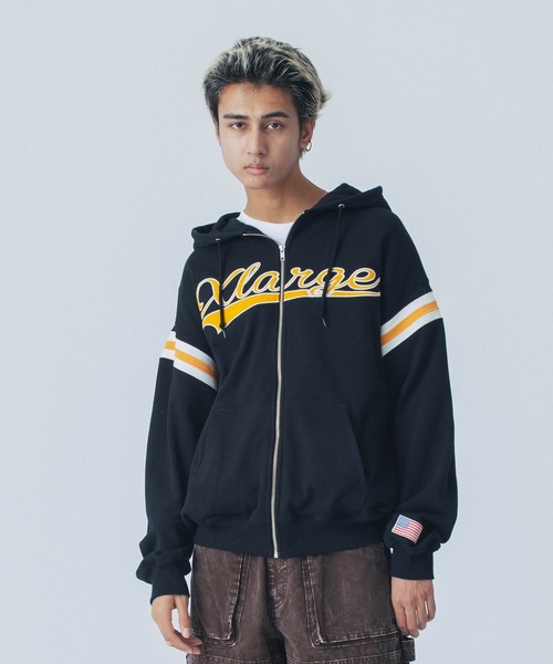 XLARGE ジップパーカー XLARGE パーカー PIGMENT DYED EMBOSS LOGO ZIP HOODED SWEAT