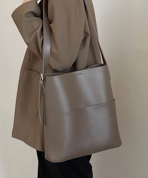 Asterellivi トートバッグ 「7色展開」収納力抜群！上品なバケツ