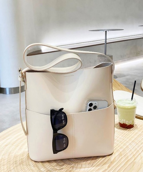 Asterellivi トートバッグ 「7色展開」収納力抜群！上品なバケツ