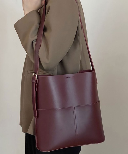 Asterellivi トートバッグ 「7色展開」収納力抜群！上品なバケツ