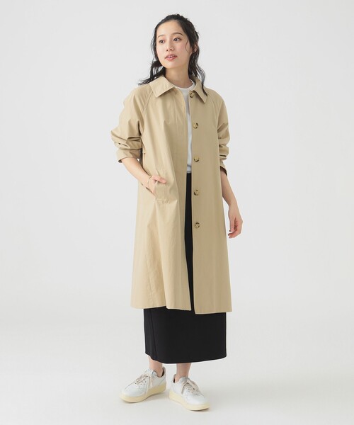 A.P.C. ステンカラーコート S ベージュ B：MING by BEAMS ステンカラーコート コート 撥水 ステンカラー