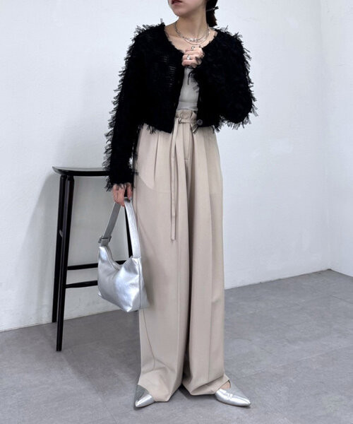 シャツ ブラウス チュールリボンカーディガン レディース 悪目立ちせず