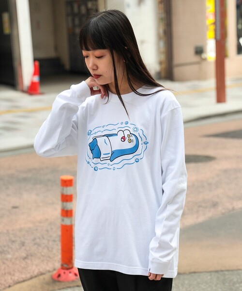 tシャツ イルカのイルカくん × SAUNAS / サウピー Long Sleeve Tee Shirt レディース メンズ TOKYO CULTUART by BEAMS tシャツ イルカのイルカくん × SAUNAS