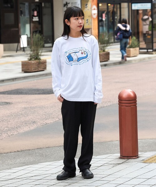 tシャツ イルカのイルカくん × SAUNAS / サウピー Long Sleeve Tee Shirt レディース メンズ TOKYO CULTUART by BEAMS tシャツ イルカのイルカくん × SAUNAS