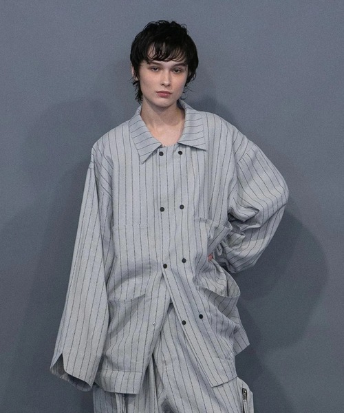 美品 peak M コットンリネン ストライプカバーオール my beautiful landlet カバーオール 「my landlet」 DOBBY