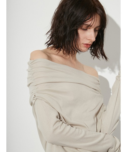 styling/ ショルダーカットトップス 3color 】ショルダーカットアウトストラップリブトップス