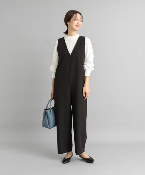 サロペット・オーバーオール・オールインワン louren vneck wide over all allureville サロペット オーバーオール Vネックオールインワン