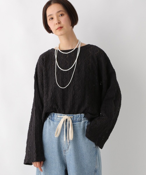 LEPSIM（レプシィム） tシャツ 総レースショートプルオーバー 323428