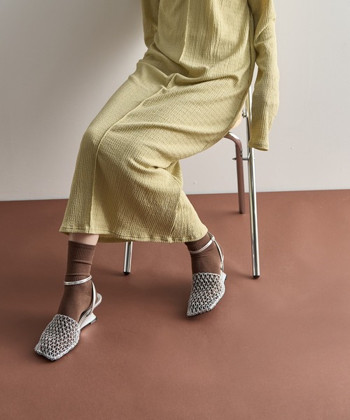 サンダル・ミュール MESH MULES セール】 メッシュミュールサンダル （フラットシューズ