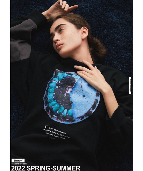 「SHAREEF」 スウェットカットソー 1 ブラック メンズ_画像2