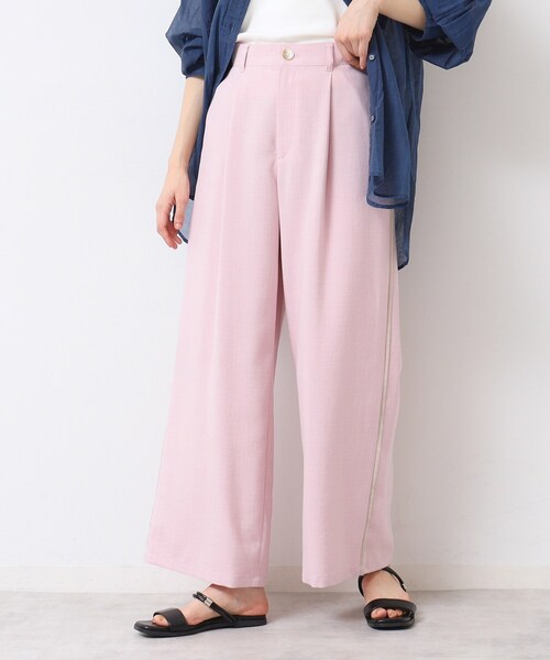 Dessin パンツ 「セットアップ可能・洗える」タック入りワイドパンツ