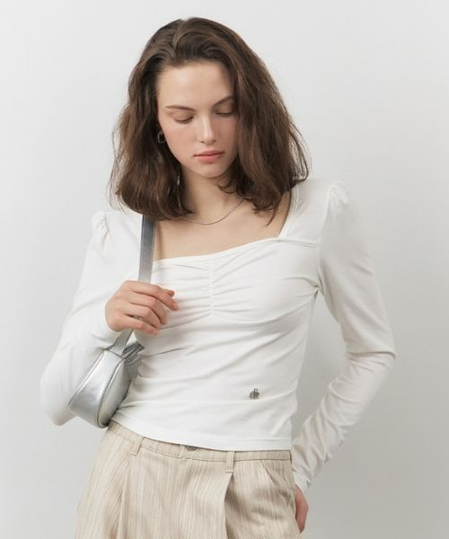 tシャツ LUSHING DETAIL LONG SLEEVE T-SHIRT レディース