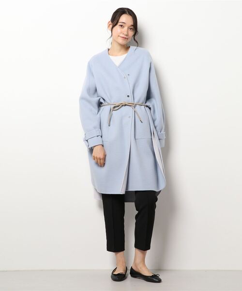 ELENDEEK 美品クールネックノーカラーコート　着用3回 ELENDEEK 美品クールネックノーカラーコート 着用3回 レディース