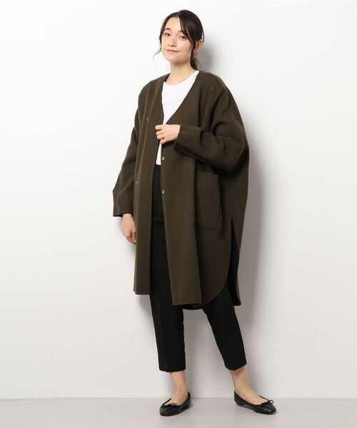 ELENDEEK（エレンディーク） ノーカラーコート 01 ライトブルー