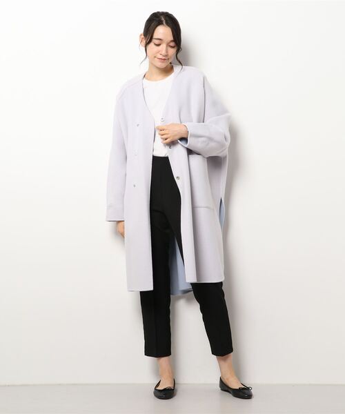 ELENDEEK 美品クールネックノーカラーコート　着用3回 ELENDEEK 美品クールネックノーカラーコート 着用3回 レディース