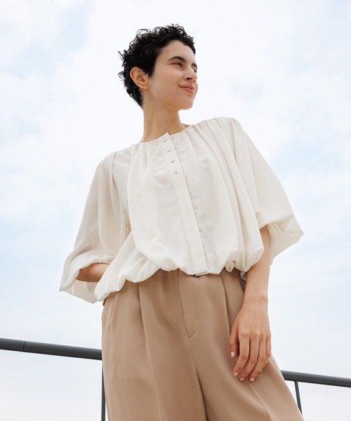 ROPE'（ロペ） ブラウス シャツ 「洗える」フェイディドフラワー