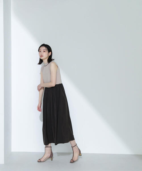 定価22000円◆新品タグ付き◆ヤマダヤ◆タフタ×ニットドッキングワンピース NATURAL BEAUTY BASIC ワンピース タフタドッキングニット