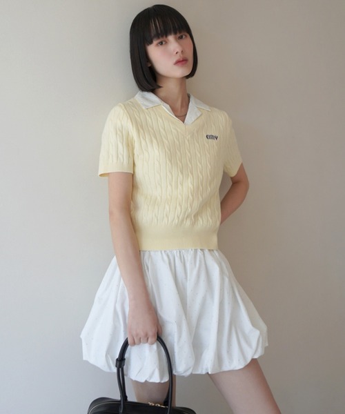 eimy istoire ブラウス シャツ ビジュートリムシャツSET UP レディース 