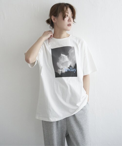 notch. tシャツ フォトプリントカラーロゴオーバーTシャツ レディース