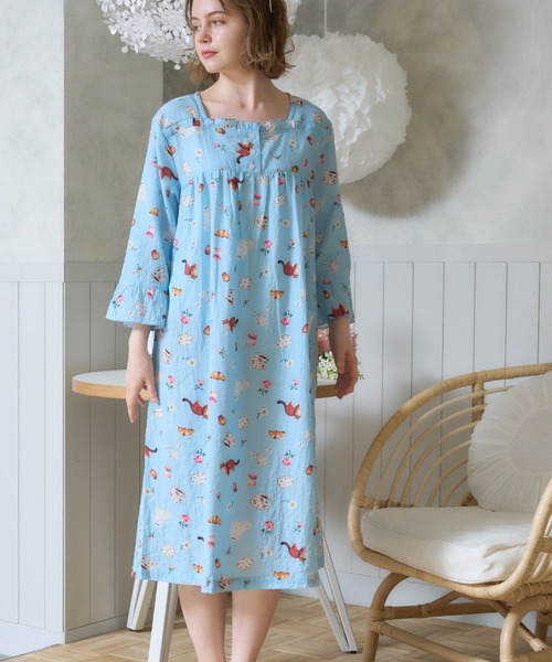 【新品】ポール＆ジョーPAUL&JOE　 凹凸感シャーリング素材パジャマ（M） 新品】ポール＆ジョーPAUL&JOE 凹凸感シャーリング素材パジャマ（M