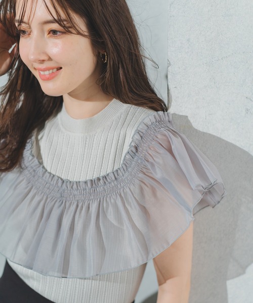 リテン　liten ママタイムニット ニット　Mama Time knit MISCH MASCH ニット セーター 2025春夏新作 肩開きラッフル