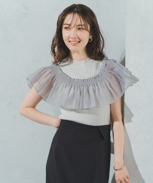 MISCH MASCH ニット セーター 2025春夏新作 肩開きラッフル