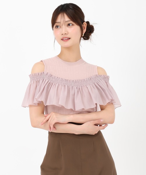 【美品】MACHATT コットンリブニット（レッド） セール】【10色展開/EC限定カラーORG】クルーリブニット（ニット