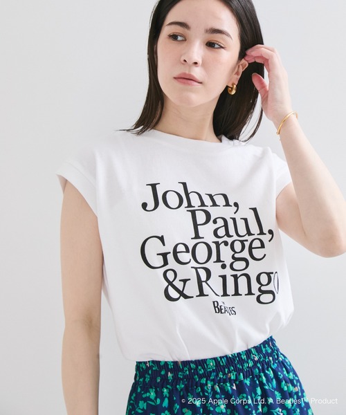 tシャツ 「THE BEATLES/ザ ビートルズ」ノースリーブTシャツ レディース LE CERCLE par rope' tシャツ 「THE BEATLES/ザ ビートルズ