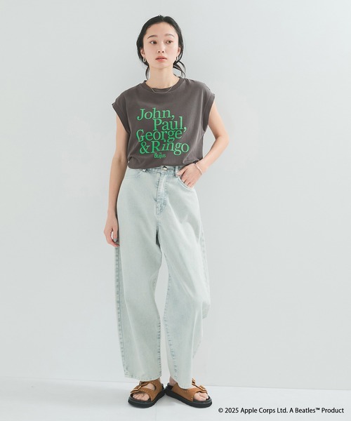 tシャツ 「THE BEATLES/ザ ビートルズ」ノースリーブTシャツ レディース LE CERCLE par rope' tシャツ 「THE BEATLES/ザ ビートルズ