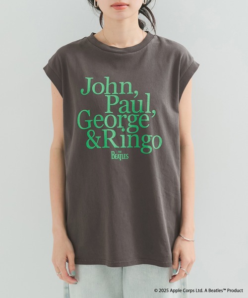 tシャツ 「THE BEATLES/ザ ビートルズ」ノースリーブTシャツ レディース LE CERCLE par rope' tシャツ 「THE BEATLES/ザ ビートルズ