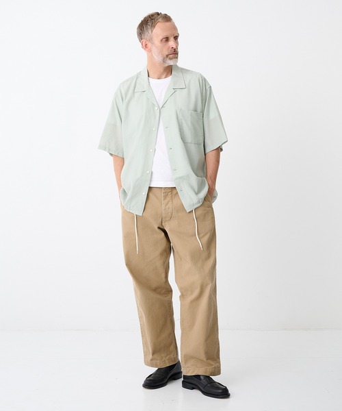 未使用に近い　ナナミカ　オープンカラーシャツ　リネン　L nanamica（ナナミカ） シャツ 「nanamica / ナナミカ」Open Collar S/S