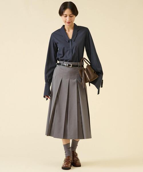 ブラウス シャツ 「別注」「BOURRIENNE /ブリエンヌ」DIVA NAVY レディースの画像