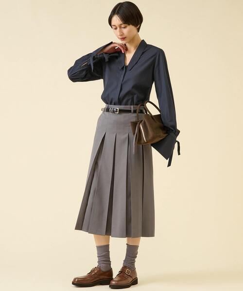 ブラウス シャツ 「別注」「BOURRIENNE /ブリエンヌ」DIVA NAVY レディースの画像