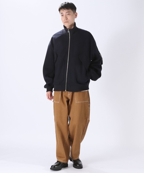 niko and…（ニコアンド） ジップアップブルゾン LARGE ネイビー メンズ