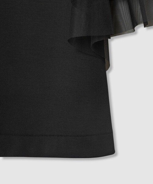 ANAYI（アナイ） tシャツ 半袖 ポンチオーガン使いフレア袖 プル