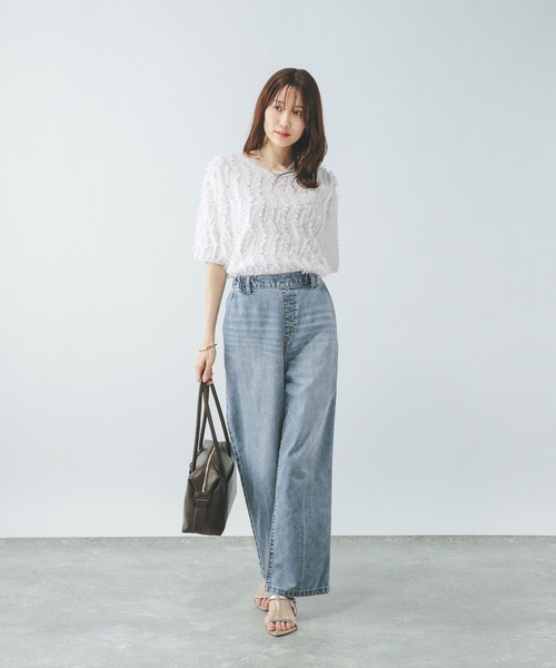 GLOBAL WORK 冷感デニムイージーパンツ【完売品】新品タグ付 GLOBAL WORK ジーンズ デニム デニムパンツ 冷感デニムイージー