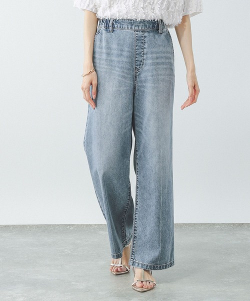 GLOBAL WORK 冷感デニムイージーパンツ【完売品】新品タグ付 GLOBAL WORK ジーンズ デニム デニムパンツ 冷感デニムイージー