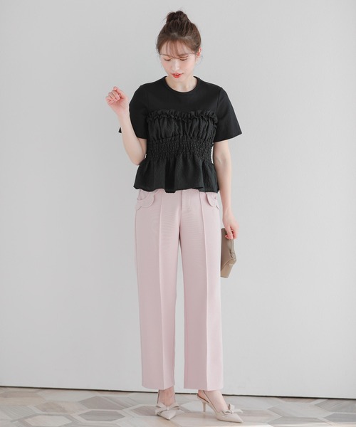 完売品 新品 fitmore シャーリングビスチェTシャツ セール】シャーリングビスチェTシャツ（Tシャツ/カットソー