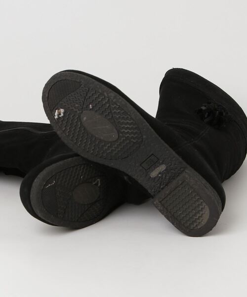 「Pitti」 フリンジロングブーツ 22.5cm ブラック レディース_画像3